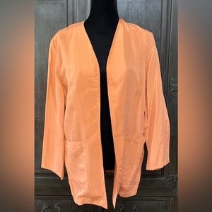 Robes’ De Conte’ orange silk vintage jacket. Size XLarge
